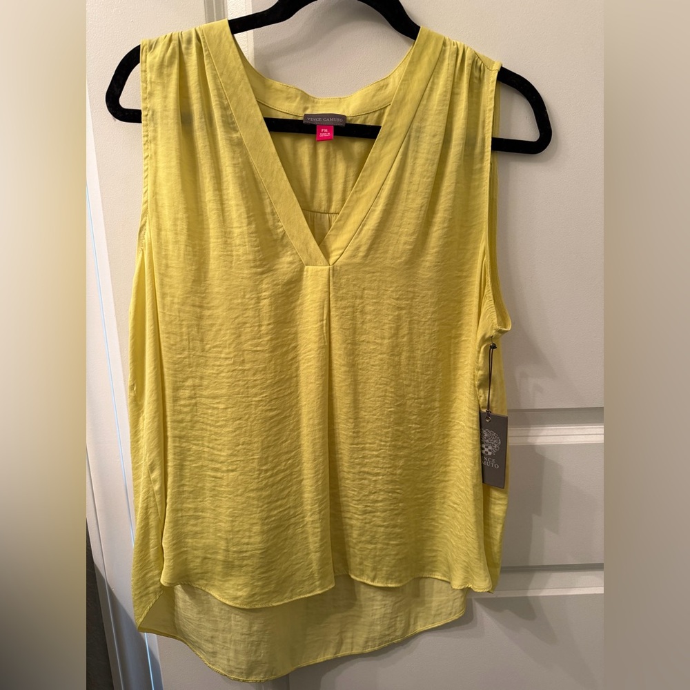 Vince Camuto Bright Lemon V-Neck Tank Top
